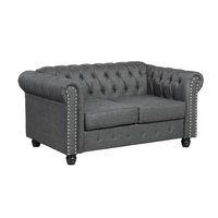 Morden Fort 60 in. Linen Grey Couches 2-Seater Loveseat for Living Room Furniture Sets