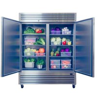Cooler Depot 55 in. W 47 cu.ft. NSF Commercial Auto-Defrost 2-Door Refrigerator in Stainless Steel