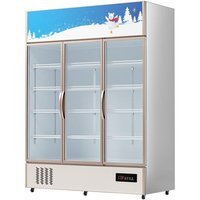 SKYSHALO Display Fridge Commercial Refrigerator 35 cu. ft. Upright Beverage Cooler 26.8 in. Refrigerators Silver 2025 Upgrade