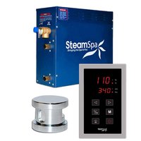 SteamSpa Oasis Series 6kW Steam Bath Generator Package with Continuous Steam and Quick Start Technology in Polished Chrome