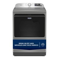 Maytag 7.4 cu. ft. Vented Front Load Electric Dryer in Classic Silver with Pet Pro Option