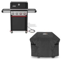 Weber Spirit E-425C 4-Burner Natural Gas Grill in Black with Sear Zone with Grill Cover