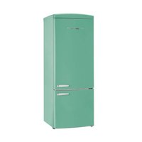 UNIQUE Classic Retro 28 in. 16.7 cu. ft. Frost Free Bottom Freezer Fridge in Ocean Mist Turquoise, Energy Star