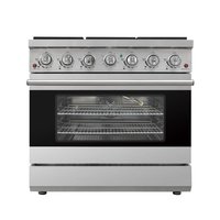 Duro 36 in. 6-Burner Gas Range in Stainless Steel with Convection Oven