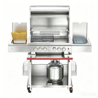 R.W.FLAME 4 Burner Stainless Steel Propane Gas Grill With Infrared Rear and Side Grilles