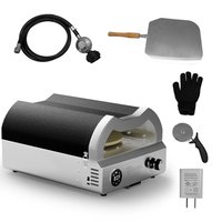 Gilati 12 in. Propane Pizza Oven, Outdoor Pizza Oven in Black with Rotating Pizza Stone, Glove and Pizza Cutter