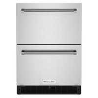 KitchenAid 24 in. 4.44 cu. ft. Undercounter Double Drawer Refrigerator in Black Cabinet/Stainless Doors