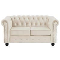 Morden Fort 60 in. Velvet Beige Couches 2-Seater Loveseat for Living Room Furniture Sets