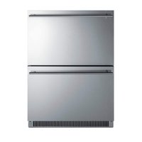 Summit Appliance 24 in. 3.5 cu. ft. Undercounter Double Drawer Mini Frost-Free Freezer in Stainless Steel