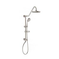 PULSE Showerspas Kauai 5-Spray Settings 8 in. Wall Mount Dual Fixed and Handheld Shower Head 1.8 GPM in Brushed Nickel
