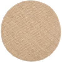 SAFAVIEH Natural Fiber Natural/Beige 12 ft. x 12 ft. Border Woven Round Area Rug