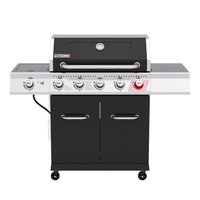 Royal Gourmet 5-Burner Propane Gas Grill with Sear Burner and Side Burner, Black