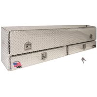 BUYERS PRODUCTS 88 in. Diamond Tread Aluminum Top Mount Contractor Truck Tool Box with 2-Drawers