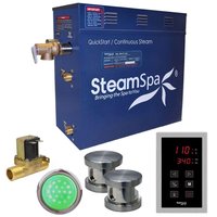 SteamSpa Indulgence Series 10.5kW Steam Bath Generator with Continuous Steam & Quick Start Tech and Auto Drain in Brushed Nickel