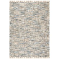 SAFAVIEH Natural Fiber Beige/Blue 9 ft. x 12 ft. Woven Thread Area Rug