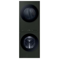 Samsung Bespoke 5.3 cu. ft. Ultra Capacity Single Unit AI Laundry Hub Washer and 7.6 cu. ft. Electric Dryer in Satin Green