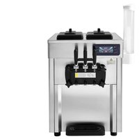 SKYSHALO Commercial Soft Serve Ice Cream Machine 1850-Watt 11.6 qt. Silver Ice Cream Maker 18-28 L/H Yield 3-Flavor Countertop