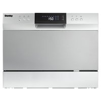 Danby 21.6 in. Countertop Dishwasher in Silver with 6-Cycles, 54 dBA