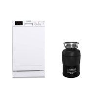 Equator 18 in. Standard Built-in Dishwasher with 10-place QUIET 110V E-Star ADA plus 3/4 HP Garbage Disposer in White