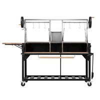 Koolmore 92 in. Argentine Santa Maria Charcoal and Wood Grill, Adjustable Outdoor BBQ, in Black (KM-OG-AW-92)