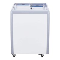 SKYSHALO Commercial Display Case, 5.6 Cu. ft Soild Door Manual Defrost, Chest Freezer, with Mobile Glass, in White Garage Ready