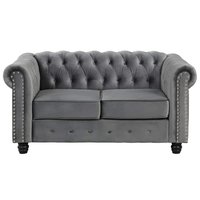 Morden Fort 60 in. Velvet Grey Couches 2-Seater Loveseat for Living Room Furniture Sets
