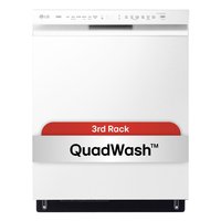 LG 24 in. White Front Control Dishwasher with QuadWash, 3rd Rack & Dynamic Dry, 48 dBA