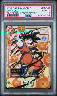 2024 Dragon Ball Super Card Game Fusion World Regionals Serialized Top Prize Fp-001 Son Goku PSA 10