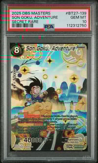 2025 Dragon Ball Super Card Game Masters Series 27 History Of Z Bt27-139 Son Goku, Adventure Secret Rare PSA 10