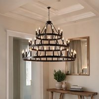 Naturefalls Adjustable Design and LED Lighting and Lamps in Matte Black Iron and Metal 53.1 in with Metal Frame one_size | 8240STO2PXHX