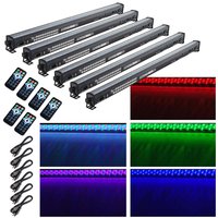 Yescom 6 Packs 30W LED Wall Washer Light Bar w/ Remote DMX RGB Color Changing Party | 28STL005-252X10X6-LO