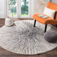 Safavieh Evoke Jude 9 x 9 (ft) Loomed Black/Ivory Round Indoor Abstract Bohemian/Eclectic Area rug Polyester | EVK228K-9R