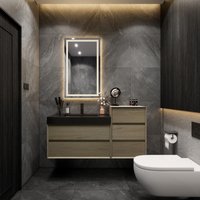 BV Better Vanity MIA 50-in Coffee Wood Single Sink Floating Bathroom Vanity with Black Stainless Steel Top in Brown | MIA30+20-CW