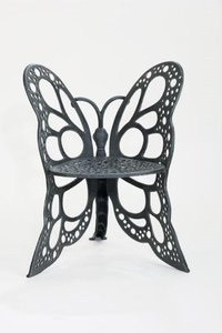 Flowerhouse Butterfly Furniture Woven Antique Aluminum Frame Stationary Conversation Chair with Solid Seat | FHBC205A