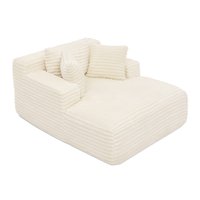 Bybafun Beige Casual Corduroy Sofa bed in White | YE0600007