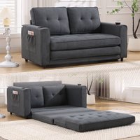 LOVMOR 3in1 Upholstered Futon Sofa Convertible Sofa bed Foldable Tufted Loveseat with Pull Out Sleeper Couch Bed Folding Mattres Love Seat Daybed