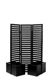 Garvee All In One Metal Privacy Fence Planter System/51 In 70 In 31 In Outdoor Room Divider With 4 Self Watering Beds-Comprehensive Privacy Solution