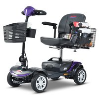 Flynama Four Wheels Compact Travel Mobility Scooter with 300w Motor- Purple | L-P179505