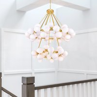 CWI Lighting Arya 70 -Light Satin Gold Modern/contemporary For Use in Bathrooms, Bedrooms, Dining Rooms, Foyers, Kitchens, Living Rooms Chandelier