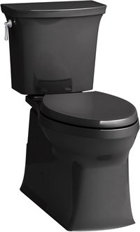 KOHLER Corbelle Black Elongated Chair height 12-in Rough-In WaterSense 1.28 GPF 2-piece Toilet | K-3814-7