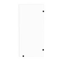 LIVACA 32 inch x 72 inch Black Frameless Walk-in Fixed Glass Shower Panel with Stainless Steel Clamps | LYR103638