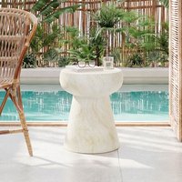 LUXEYARD Mushroom-Shaped Design Outdoor Side Concrete Tables Modern Geometric Pedestal End TableMulti-Functional and Decorative Coffee Table for