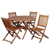 Amazonia Outdoor 9 -Piece Black Patio Dining Set Wood Rectangle Table with 8 Stationary Chairs | BT OCTOGON SET