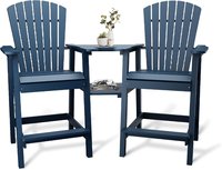 GAOMON Outdoor Recycled Poly Adirondack Barstools with Connecting Tray Tall Adirondack Chairs Bar Chairs for Deck Balcony Backyard Patio Bar Stool