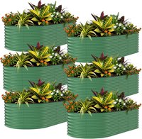 0 6 Pack Galvanized Raised Garden Bed 8x2x1.5 ft Metal Planter Box for Flowers Vegetables Rust Resistant Raised Garden Beds for Gardening Easy
