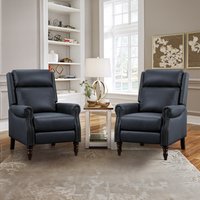 LUE BONA Blue Leather Upholstered Recliner | 2ASN-014-03LS