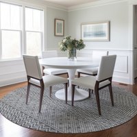 Addison Rugs Chantille ACN939GY 8 x 8 (ft) Loomed Polyester Gray Round Indoor/Outdoor Geometric Machine Washable Pet Friendly Area rug | ACN939GY8RO