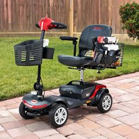 SunJet Storage Mobility Scooters in Red Metal 40.2 x 19.7 x 37.2 in with LED Lighting | BT133U7UI72S