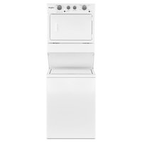 Whirlpool Stacked Laundry Center with 3.5-cu ft Top load Washer and Gas 5.9-cu ft Dryer | WGT4027HW