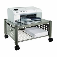 Slickblue Mobile Steel Printer Stand with Bottom Shelf Matte Gray Heavy Duty Under-Desk Office Cart | D-FR-AMD703516